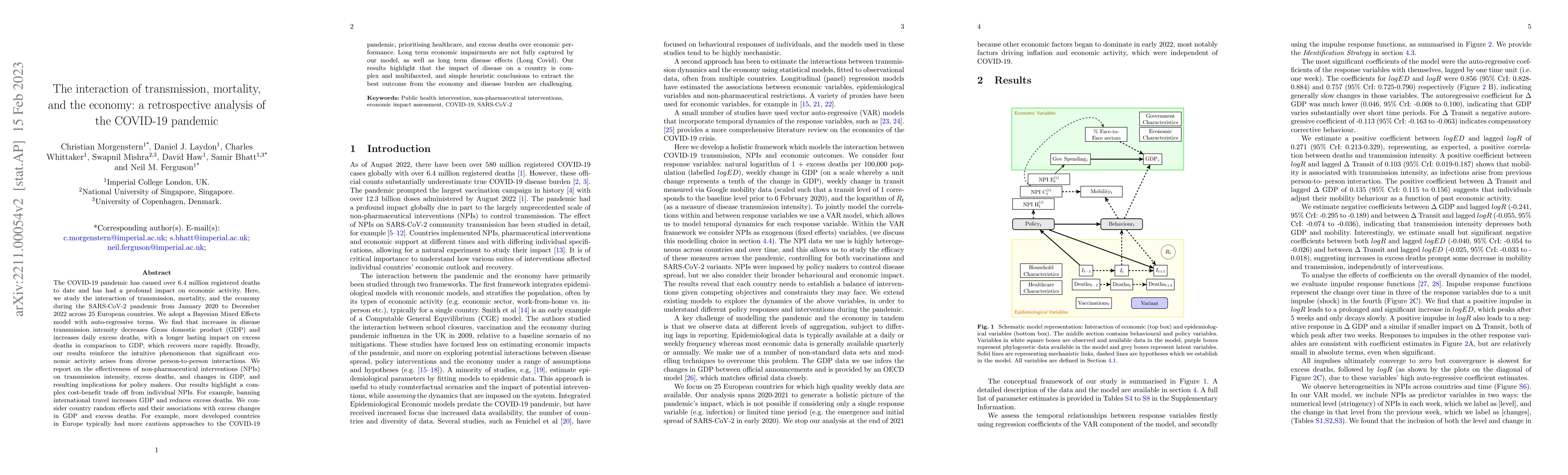 Thumbnail for The interaction of transmission intensity, mortality, and the economy: a
  retrospective analysis of the COVID-19 pandemic