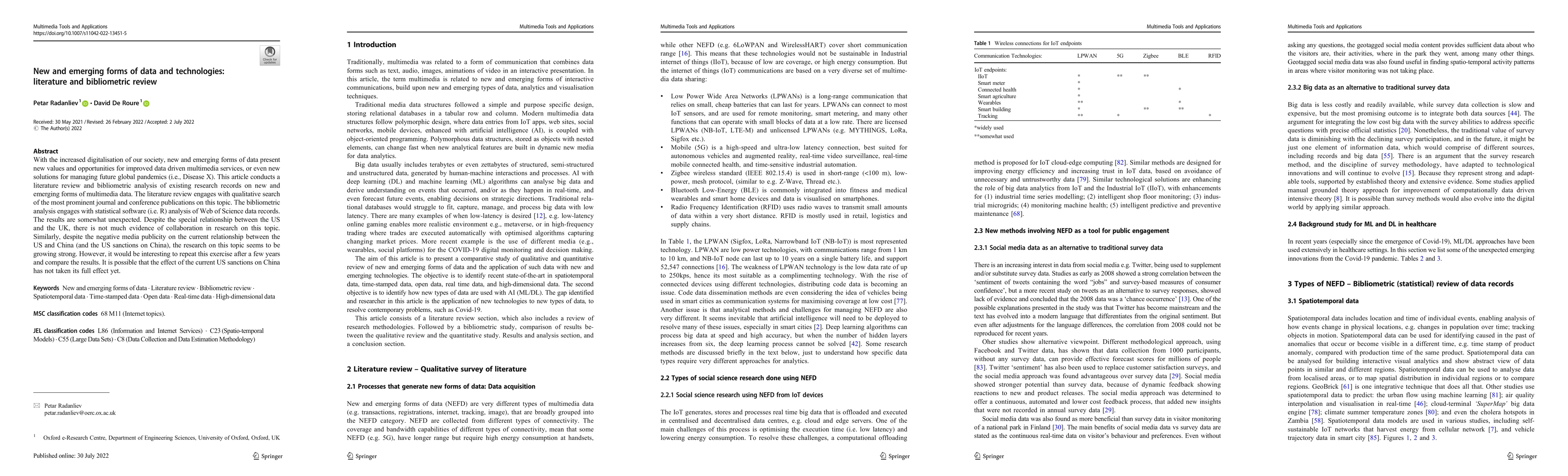Thumbnail for New and emerging forms of data and technologies: literature and
  bibliometric review