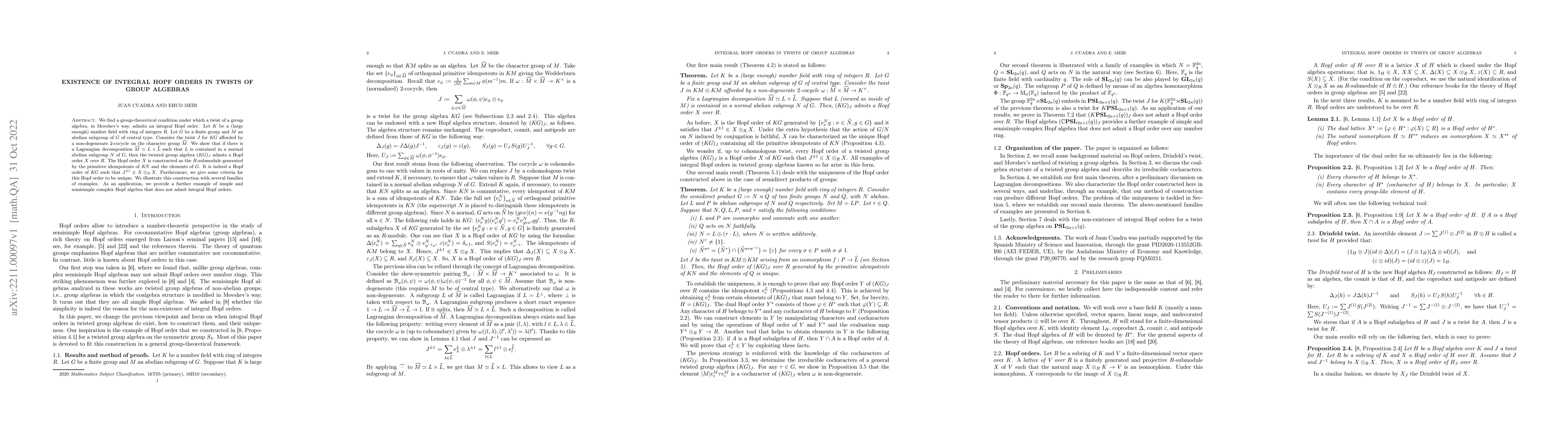 Thumbnail for Existence of integral Hopf orders in twists of group algebras