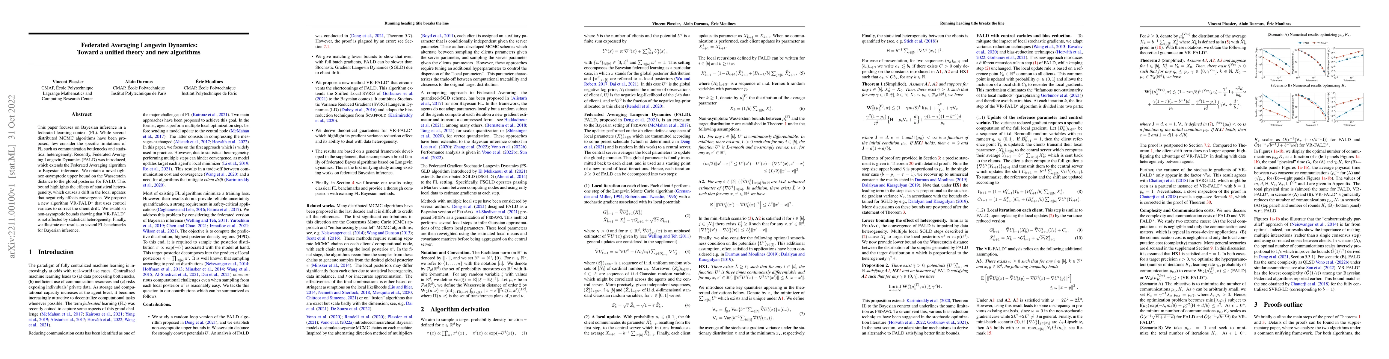 Thumbnail for Federated Averaging Langevin Dynamics: Toward a unified theory and new
  algorithms