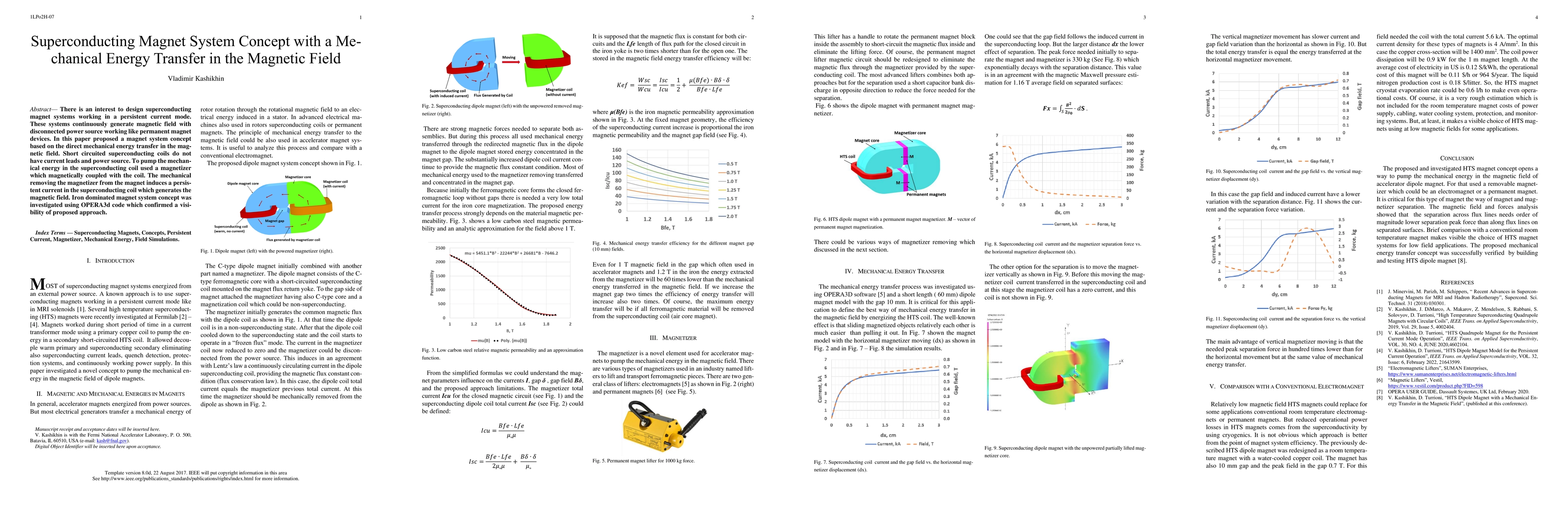 Thumbnail for Superconducting Magnet System Concept with a Mechanical Energy Transfer
  in the Magnetic Field