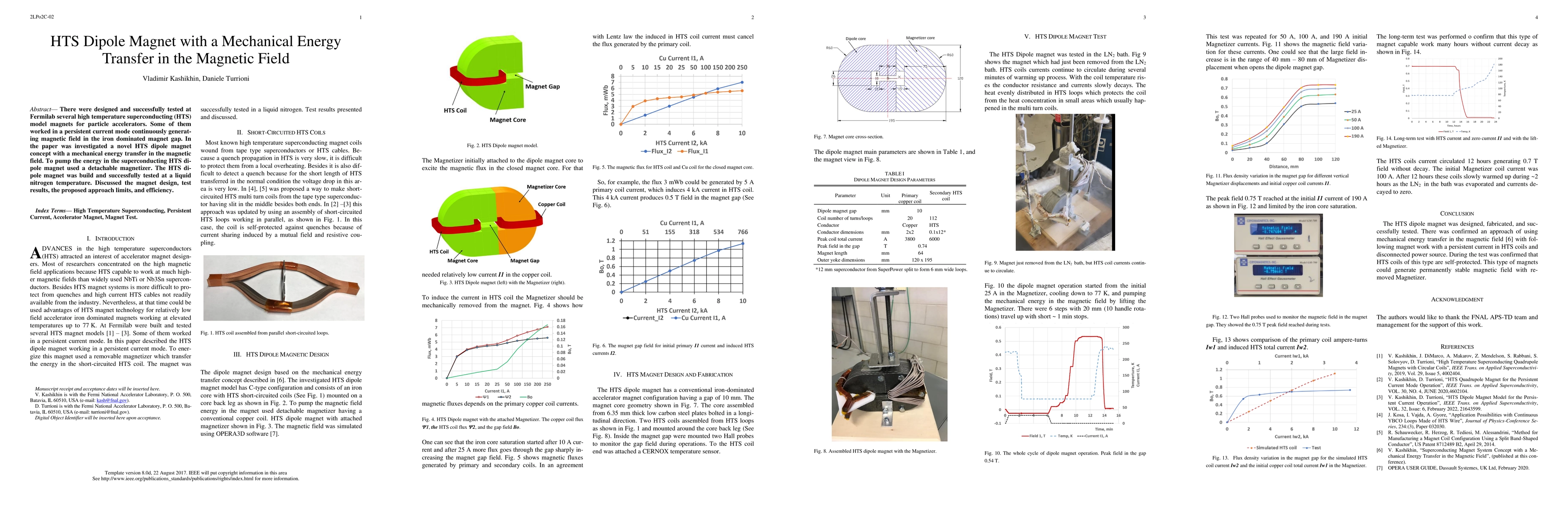 Thumbnail for HTS Dipole Magnet with a Mechanical Energy Transfer in the Magnetic
  Field