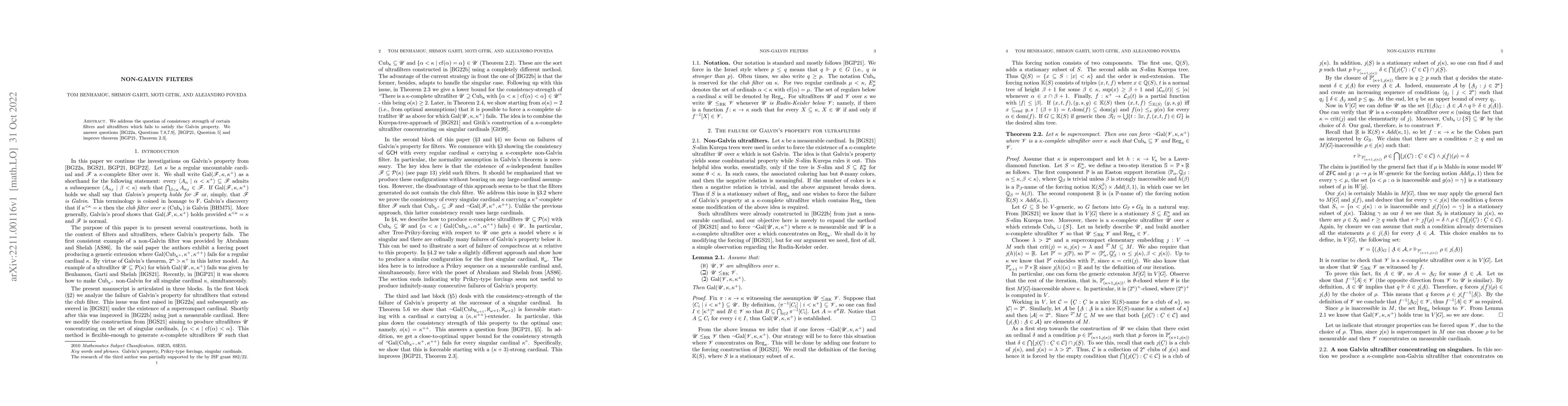 Thumbnail for Non-Galvin Filters