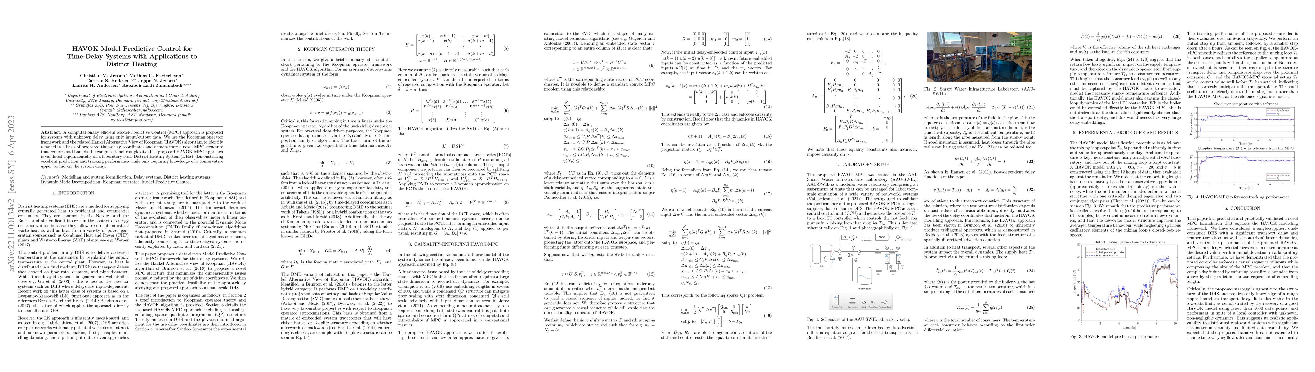 Thumbnail for HAVOK Model Predictive Control for Time-Delay Systems with Applications
  to District Heating