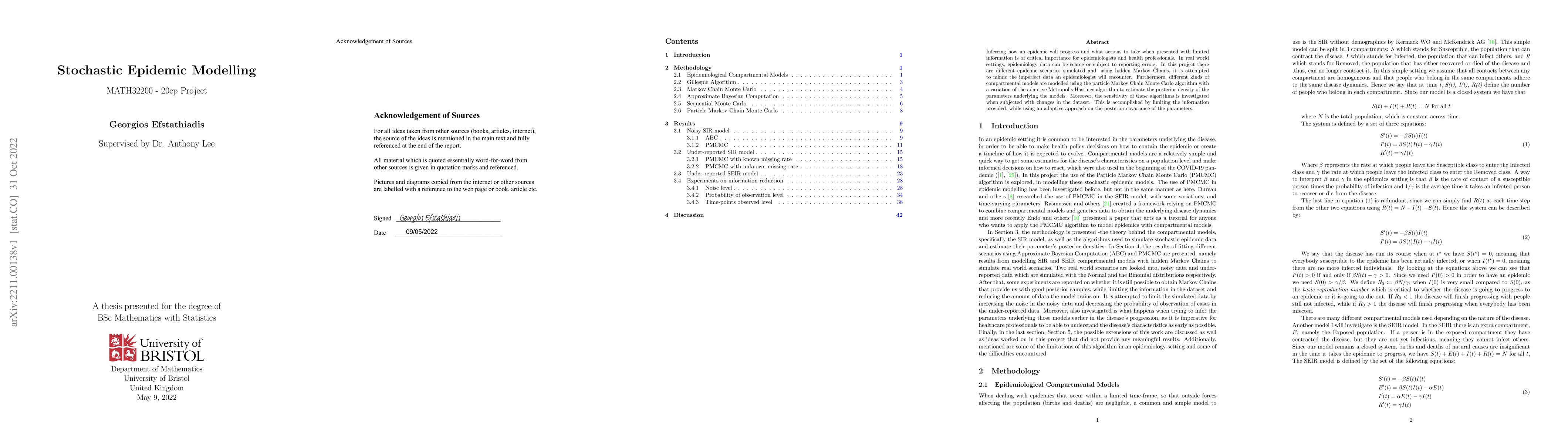 Thumbnail for Stochastic Epidemic Modelling
