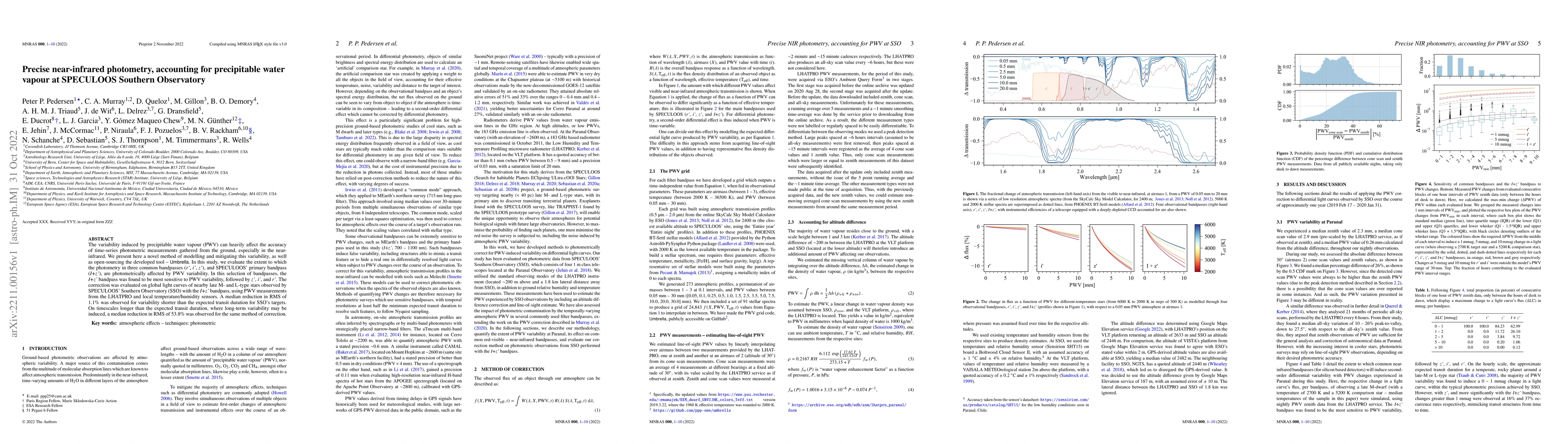 Thumbnail for Precise near-infrared photometry, accounting for precipitable water
  vapour at SPECULOOS Southern Observatory