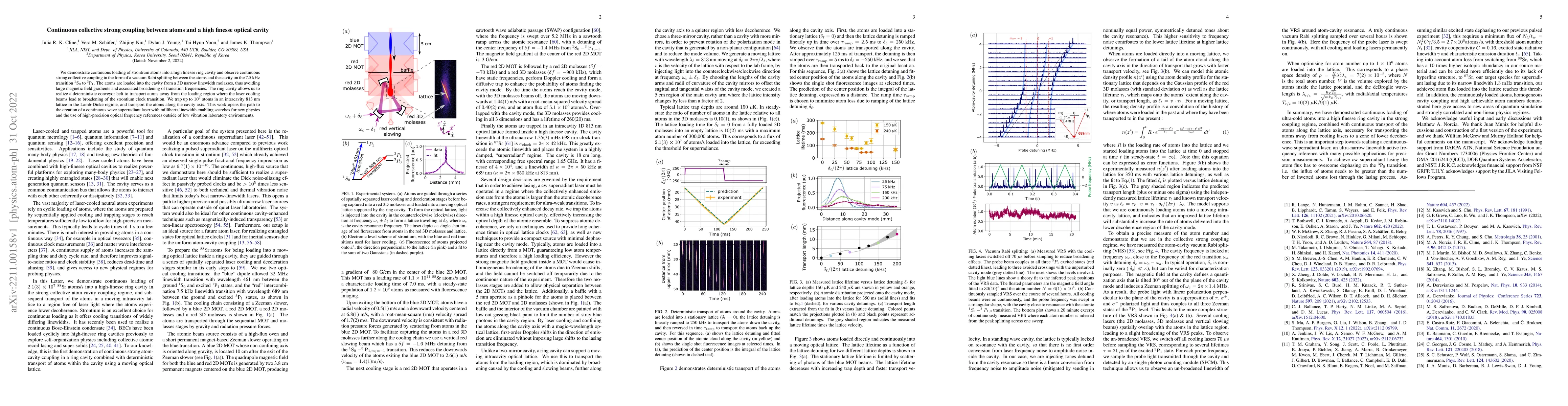 Thumbnail for Continuous collective strong coupling between atoms and a high finesse
  optical cavity