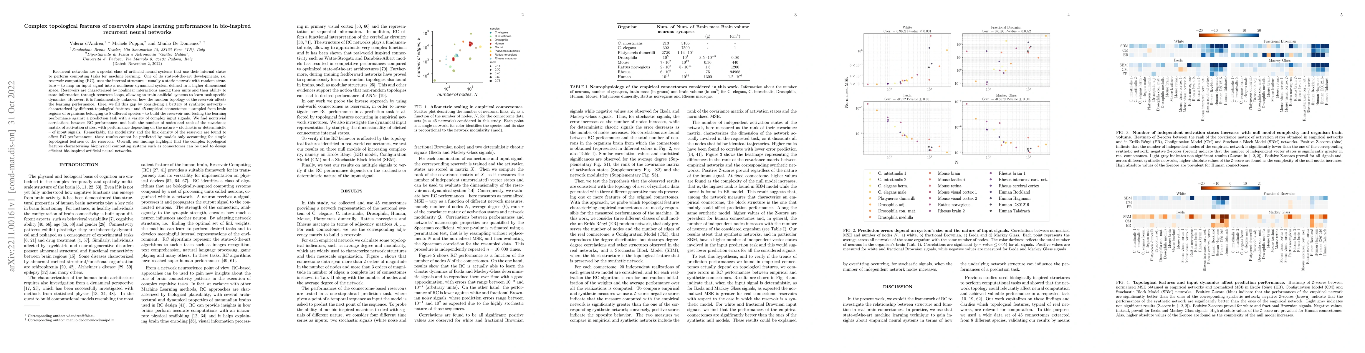 Thumbnail for Complex topological features of reservoirs shape learning performances
  in bio-inspired recurrent neural networks