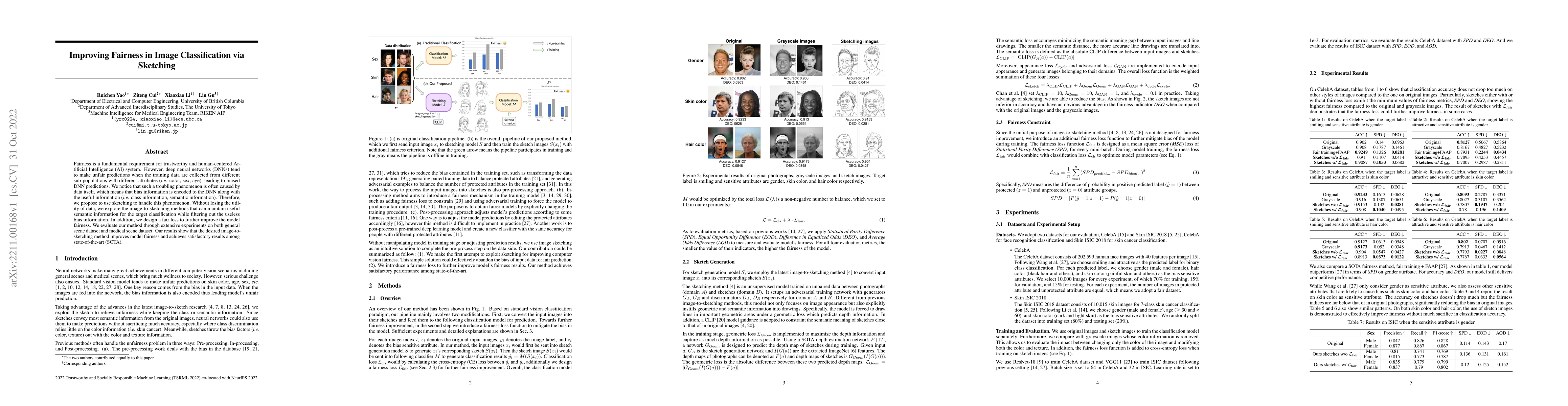 Thumbnail for Improving Fairness in Image Classification via Sketching