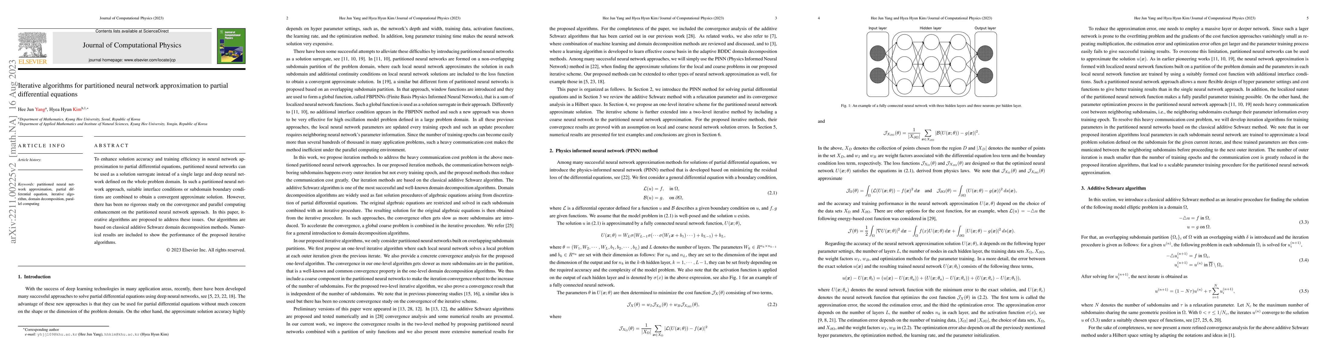 Thumbnail for Iterative algorithms for partitioned neural network approximation to
  partial differential equations