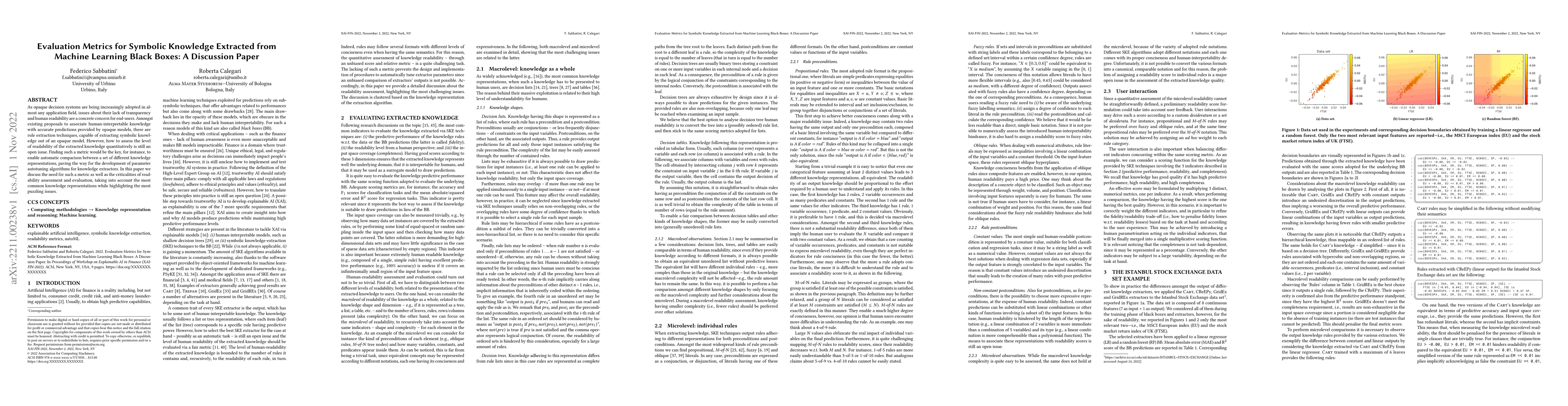 Thumbnail for Evaluation Metrics for Symbolic Knowledge Extracted from Machine
  Learning Black Boxes: A Discussion Paper