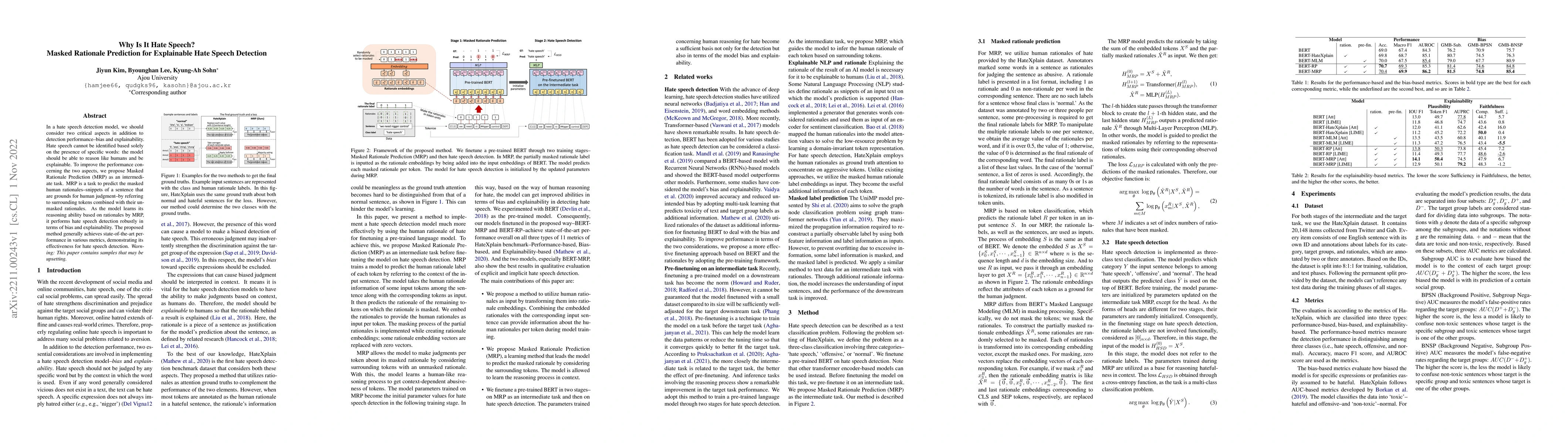 Thumbnail for Why Is It Hate Speech? Masked Rationale Prediction for Explainable Hate
  Speech Detection