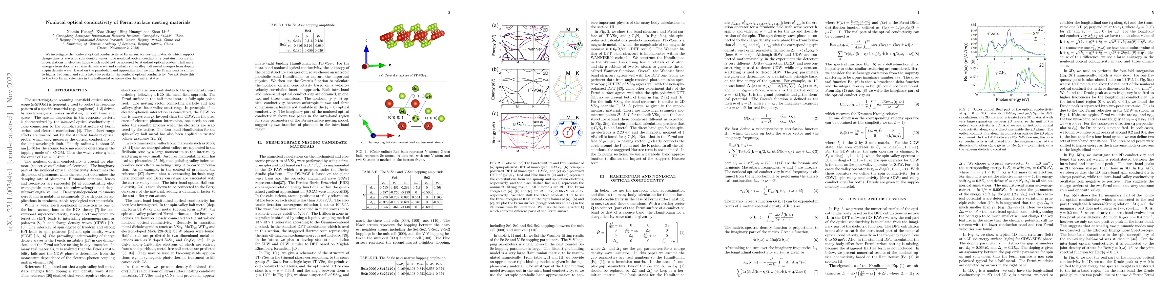 Thumbnail for Nonlocal optical conductivity of Fermi surface nesting materials
