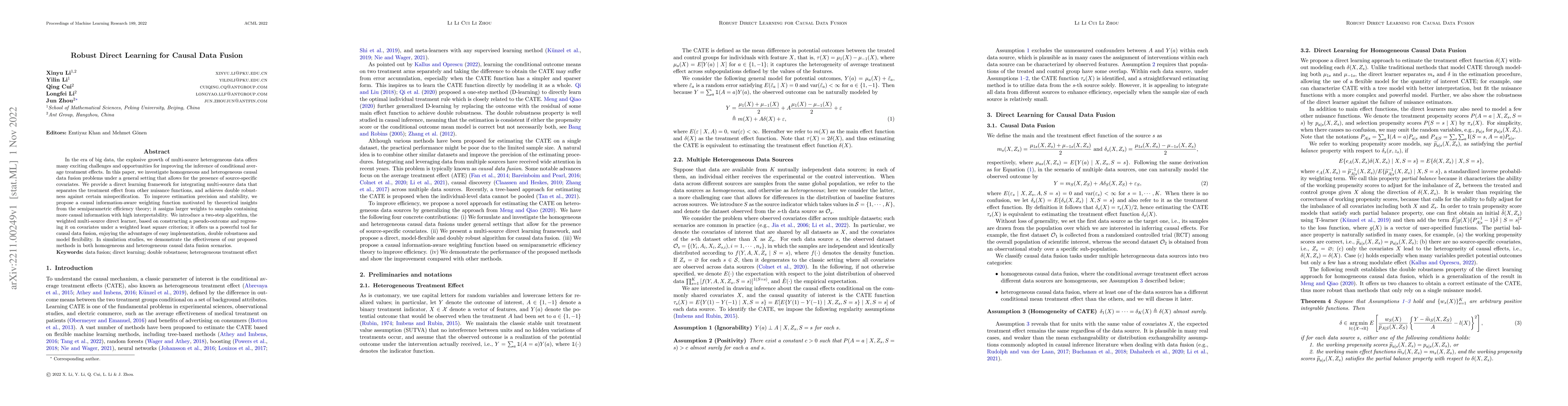 Thumbnail for Robust Direct Learning for Causal Data Fusion