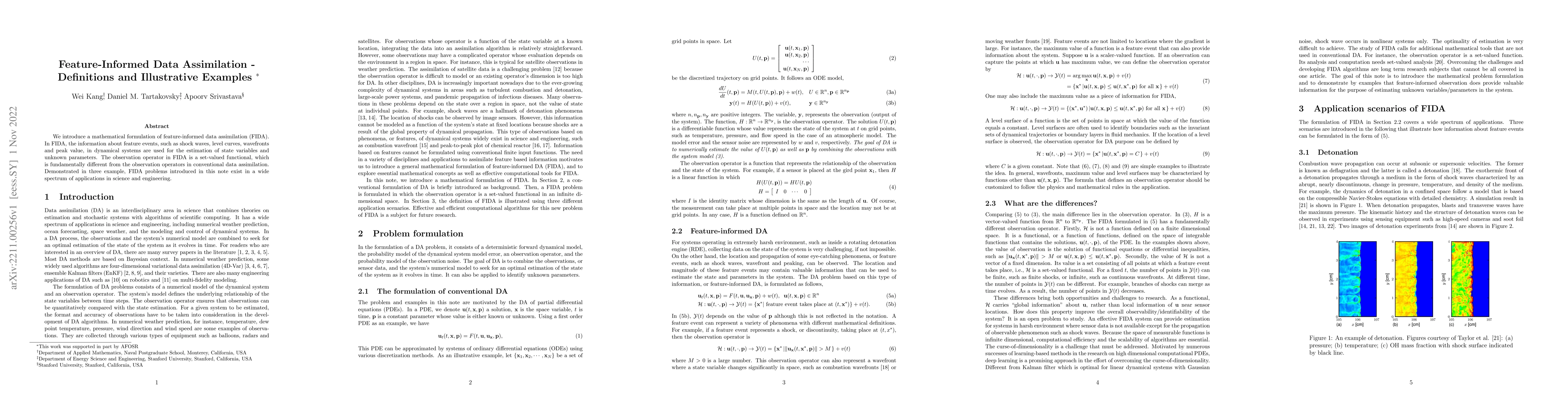Thumbnail for Feature-Informed Data Assimilation -- Definitions and Illustrative
  Examples