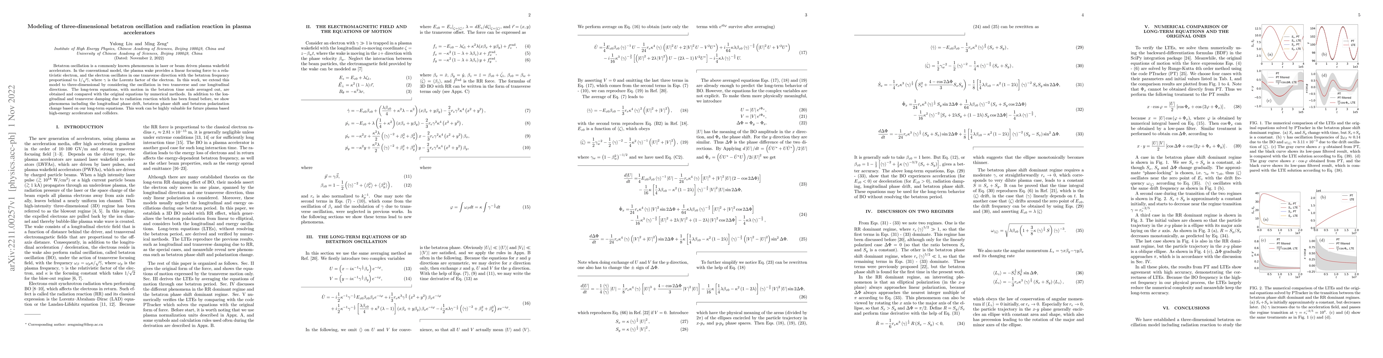 Thumbnail for Modeling of three-dimensional betatron oscillation and radiation
  reaction in plasma accelerators