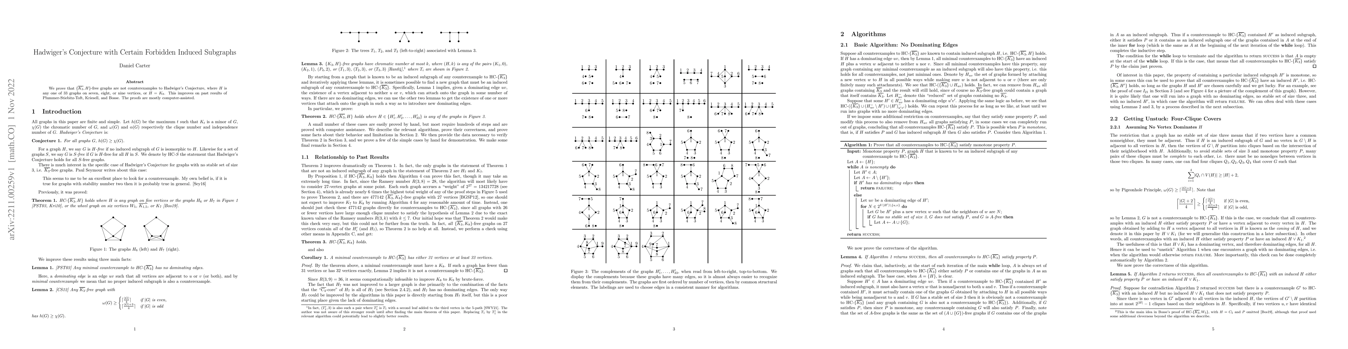 Thumbnail for Hadwiger's Conjecture with Certain Forbidden Induced Subgraphs