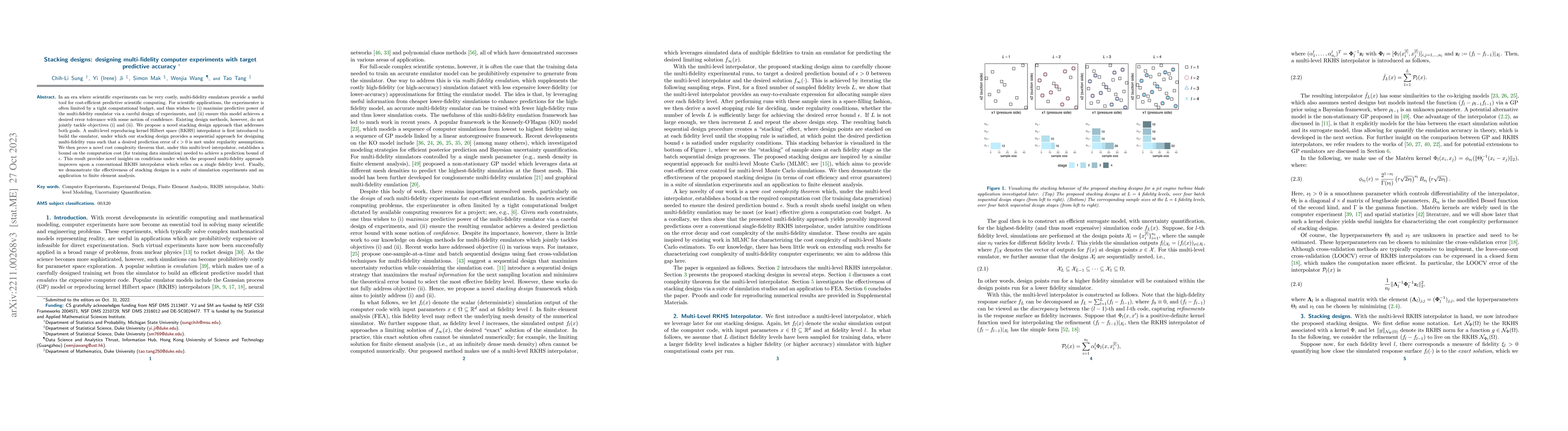 Thumbnail for Stacking designs: designing multi-fidelity computer experiments with
  target predictive accuracy