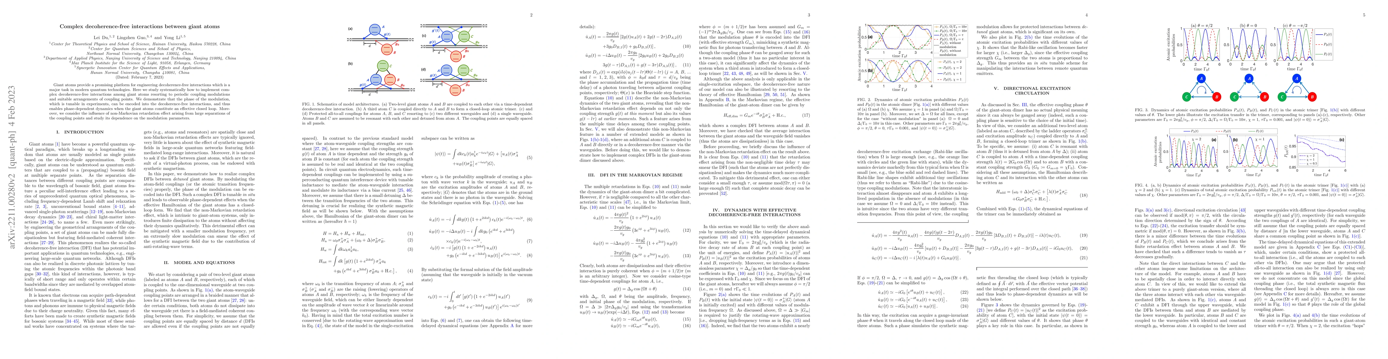 Thumbnail for Complex decoherence-free interactions between giant atoms