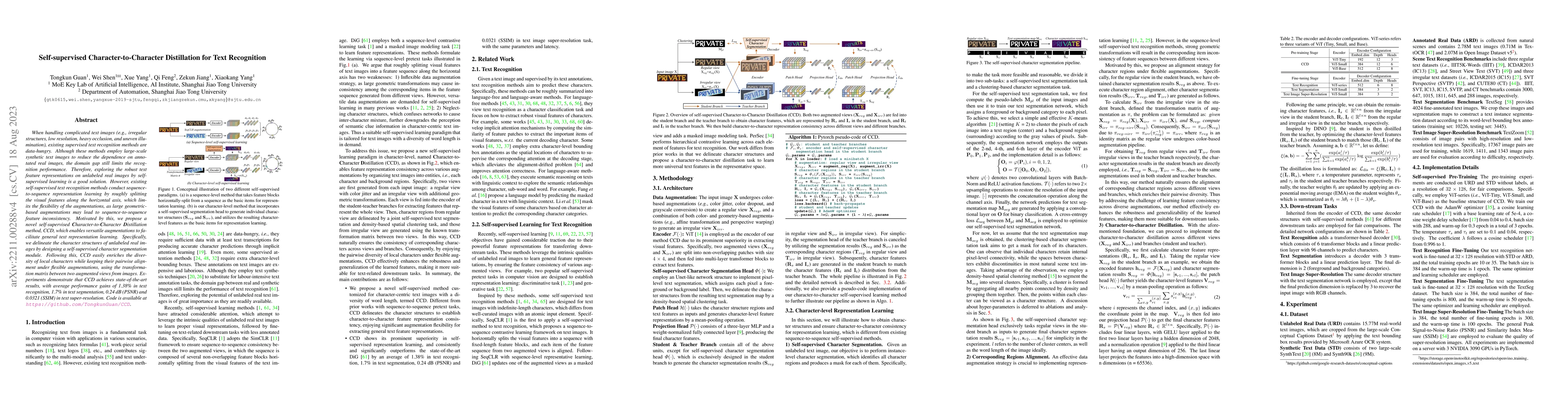 Thumbnail for Self-supervised Character-to-Character Distillation for Text Recognition