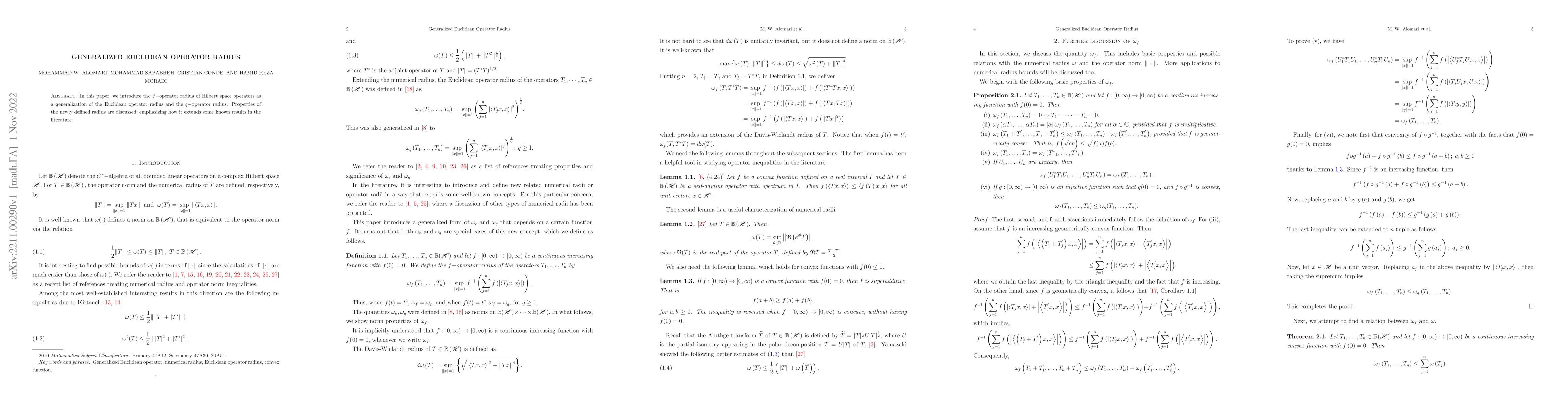Thumbnail for Generalized Euclidean Operator Radius