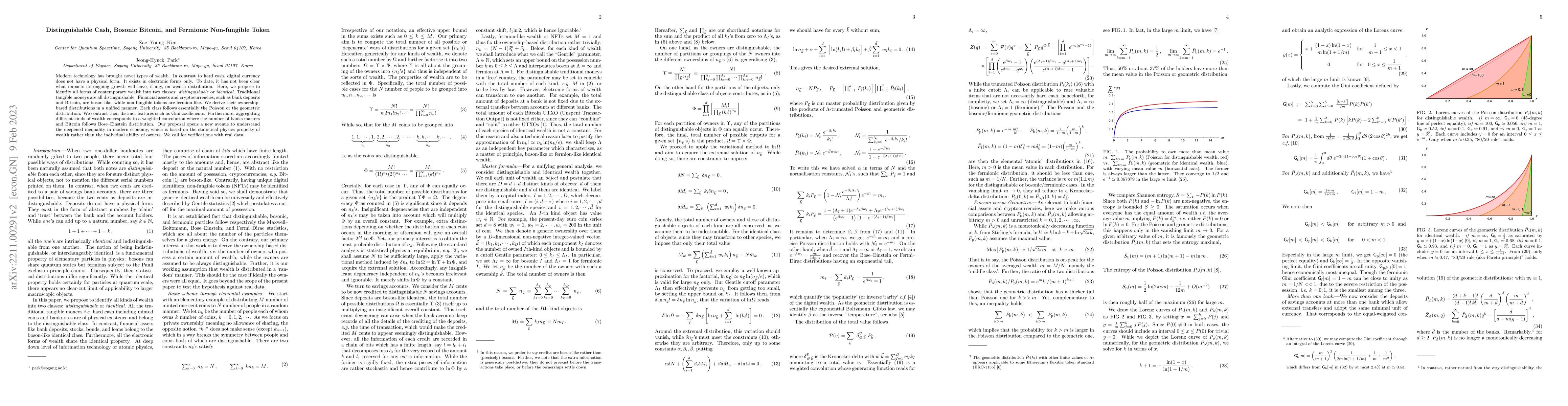 Thumbnail for Distinguishable Cash, Bosonic Bitcoin, and Fermionic Non-fungible Token