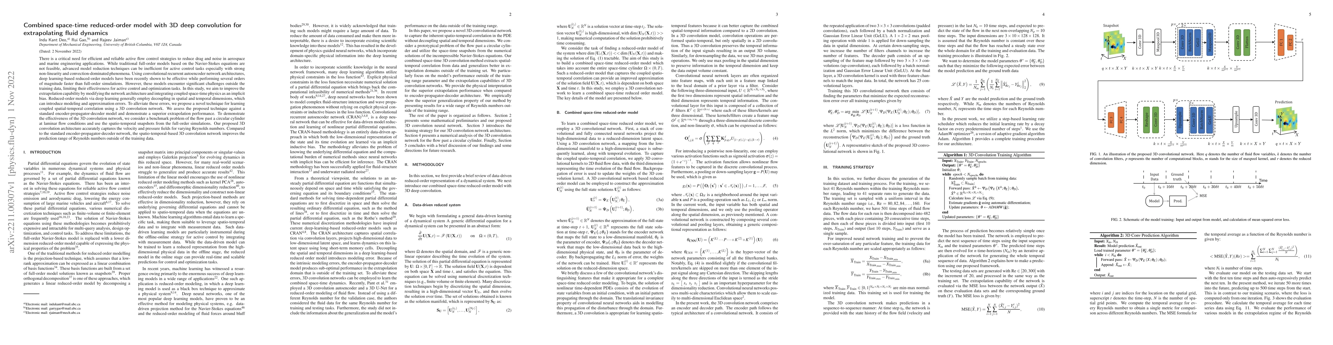 Thumbnail for Combined space-time reduced-order model with 3D deep convolution for
  extrapolating fluid dynamics