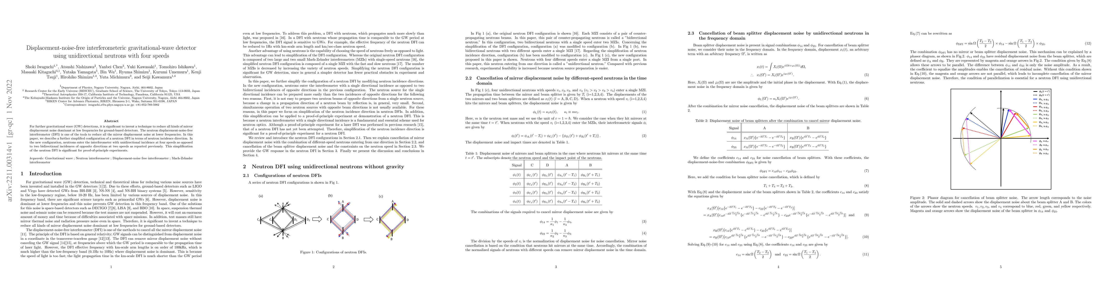 Thumbnail for Displacement-noise-free interferometeric gravitational-wave detector
  using unidirectional neutrons with four speeds