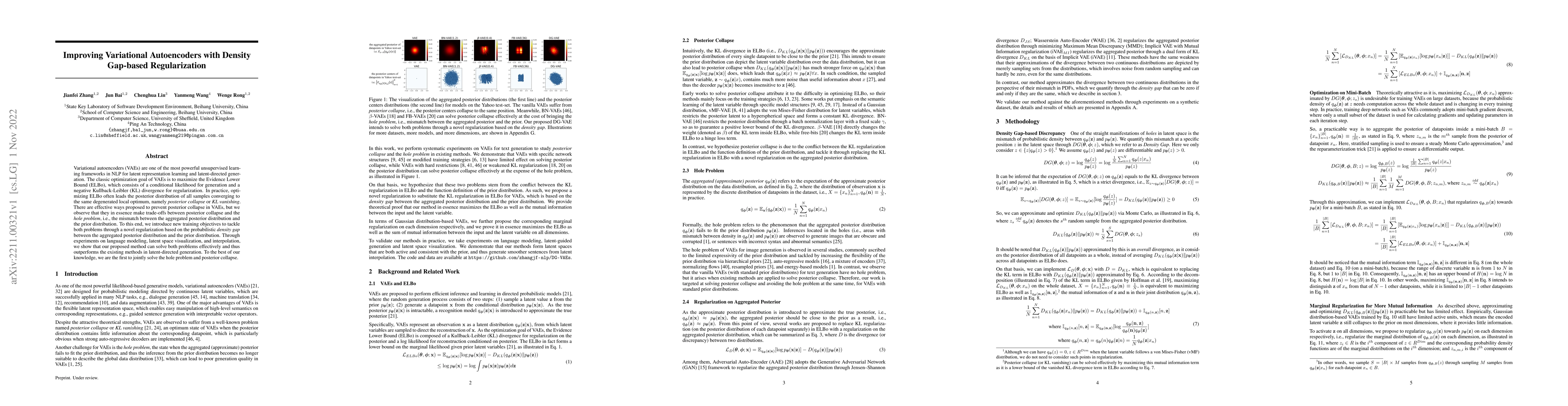 Thumbnail for Improving Variational Autoencoders with Density Gap-based Regularization