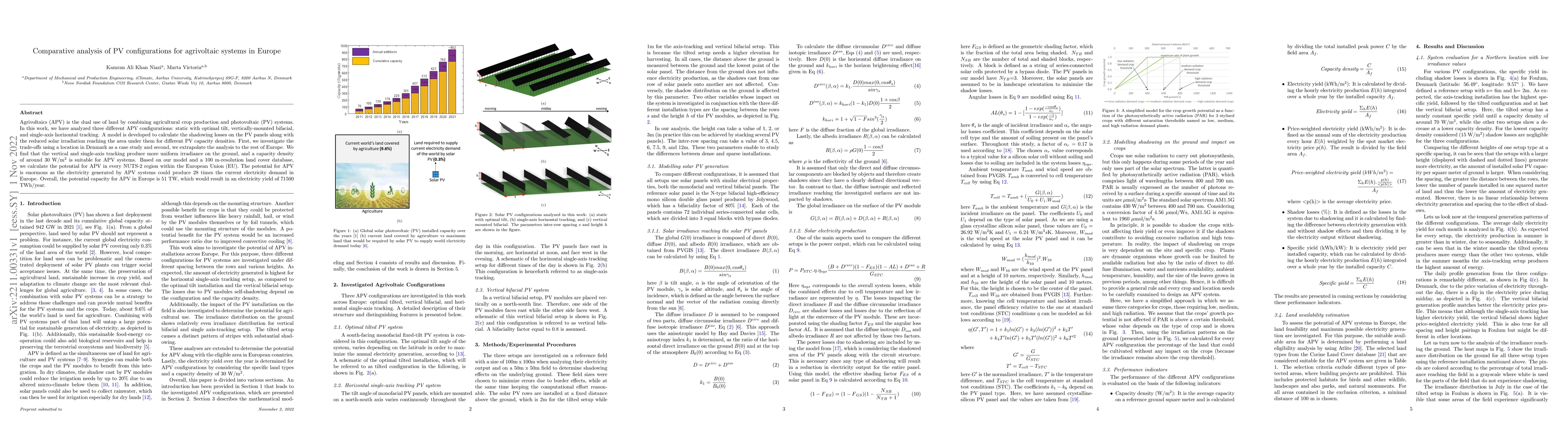Thumbnail for Comparative analysis of PV configurations for agrivoltaic systems in
  Europe