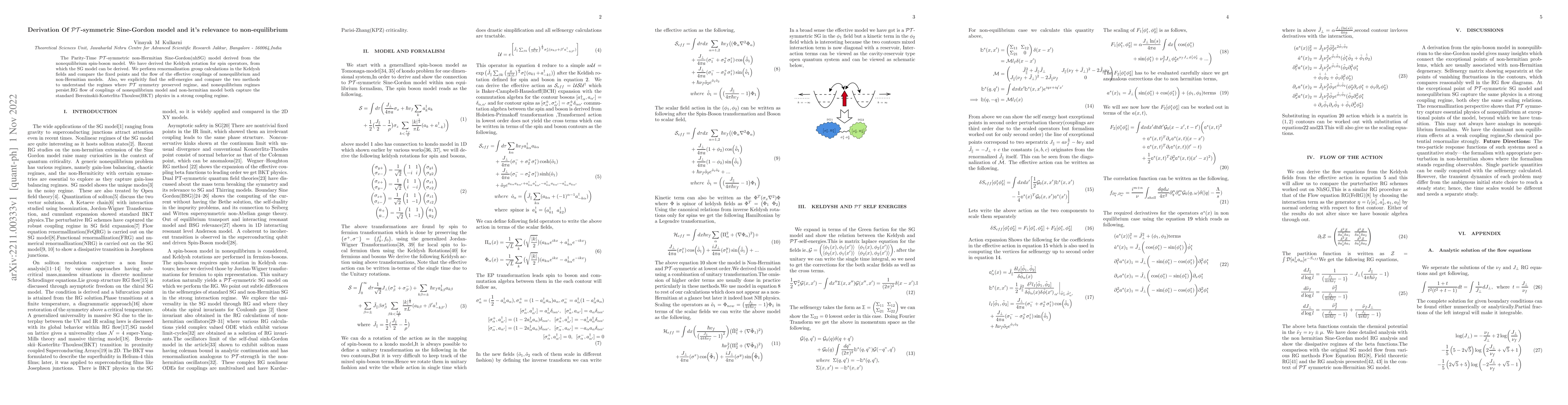 Thumbnail for Derivation of $\mathcal{PT}$-symmetric Sine-Gordon model and its
  relevance to non-equilibrium