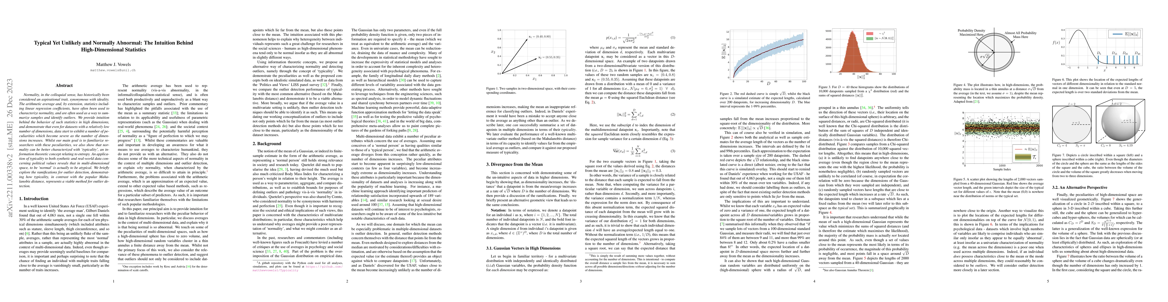 Thumbnail for Typical Yet Unlikely and Normally Abnormal: The Intuition Behind
  High-Dimensional Statistics