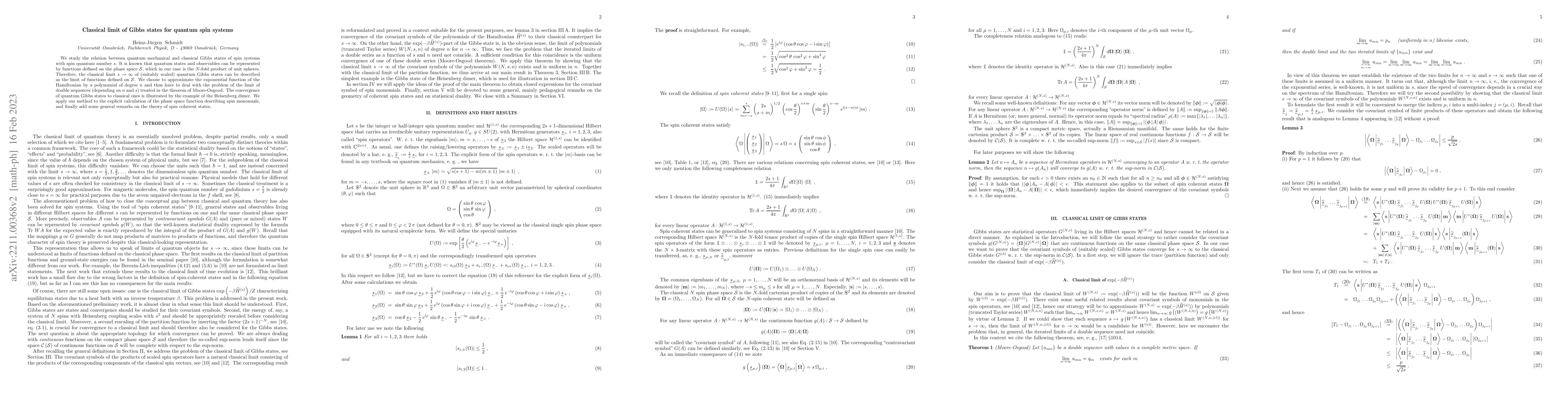 Thumbnail for Classical limit of Gibbs states for quantum spin systems