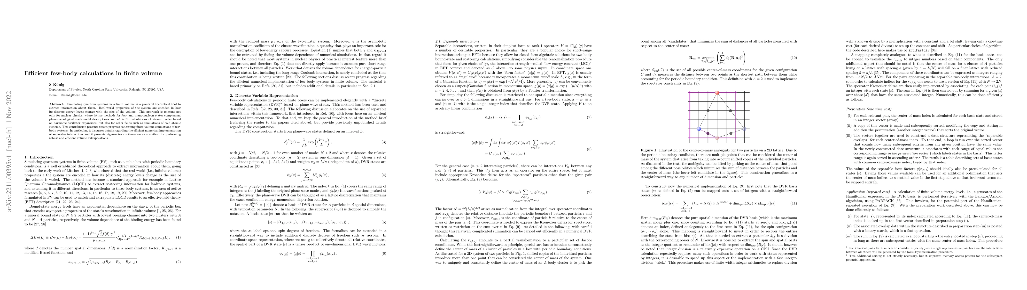 Thumbnail for Efficient few-body calculations in finite volume