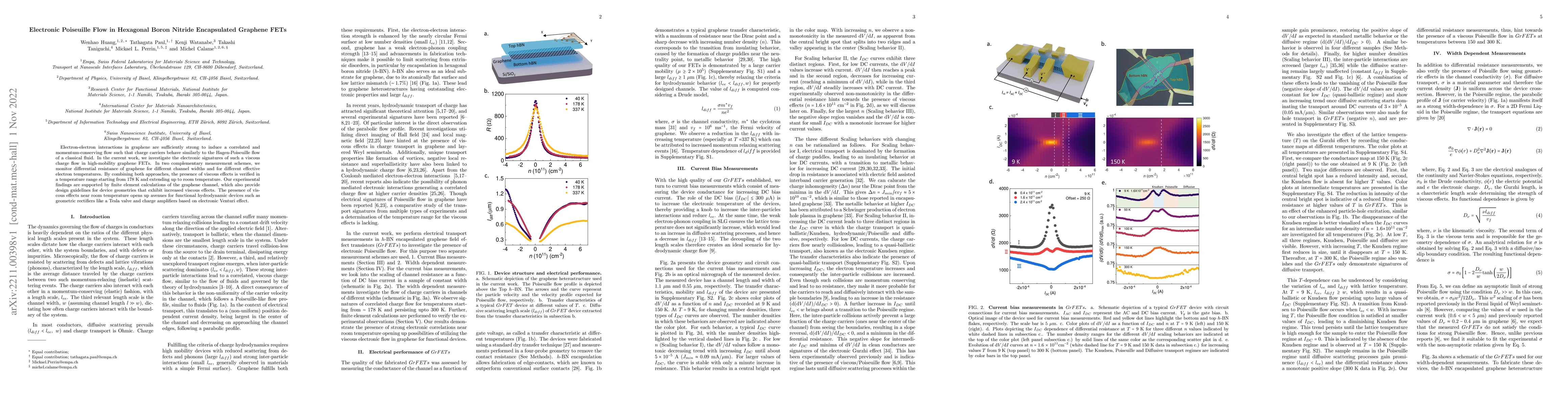 Thumbnail for Electronic Poiseuille Flow in Hexagonal Boron Nitride Encapsulated
  Graphene FETs