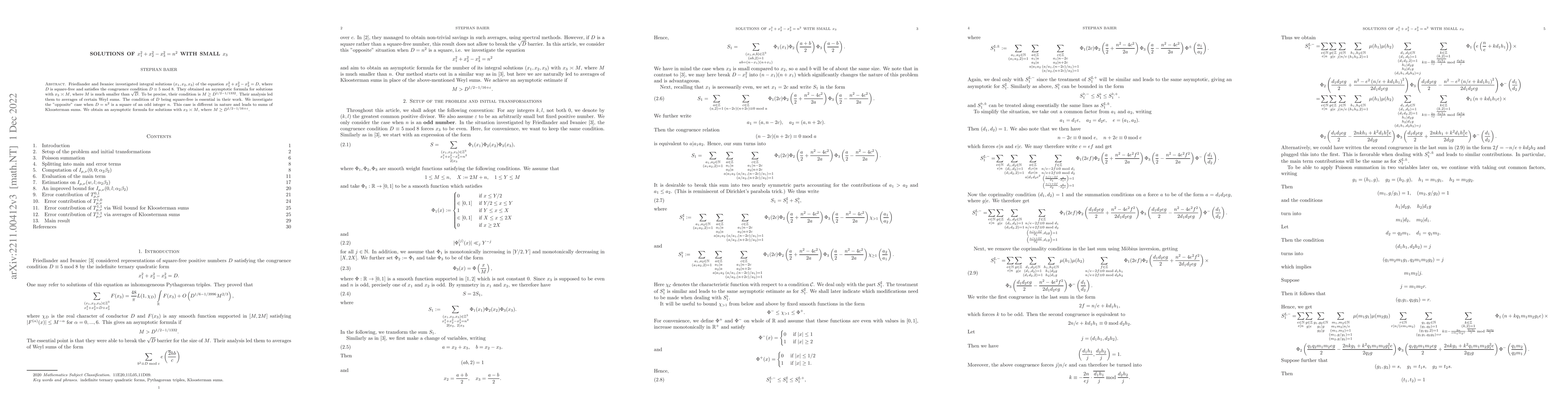 Thumbnail for Solutions of $x_1^2+x_2^2-x_3^2=n^2$ with small $x_3$