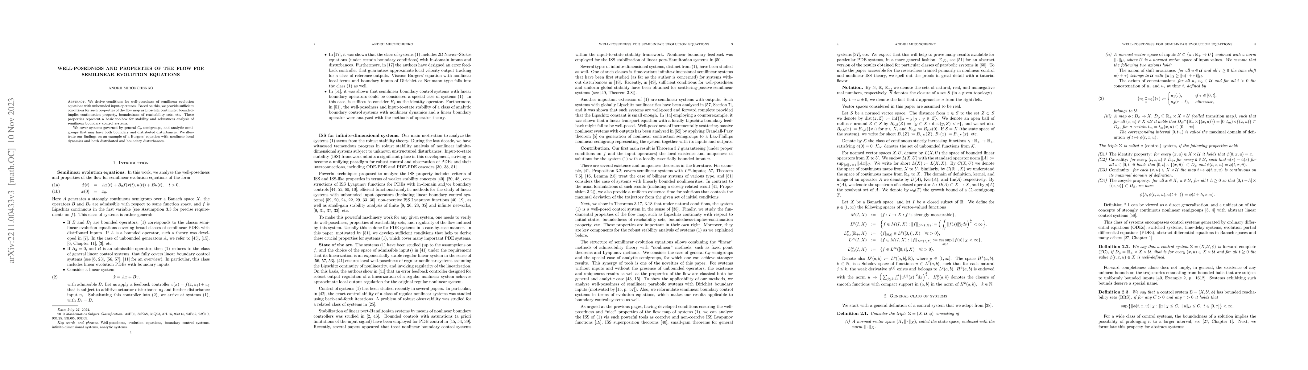 Thumbnail for Well-posedness and properties of the flow for semilinear evolution
  equations