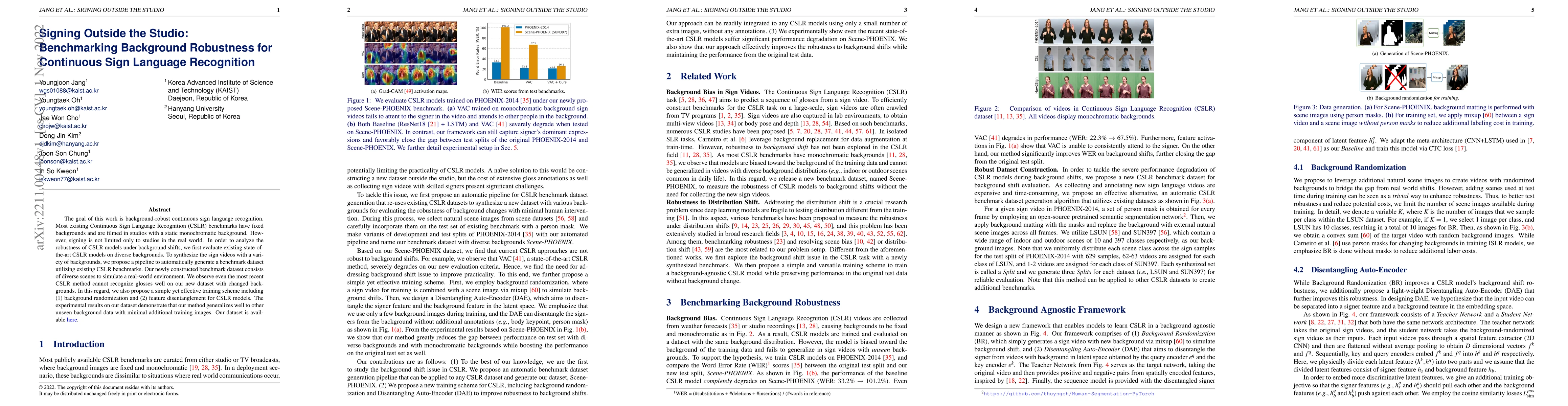 Thumbnail for Signing Outside the Studio: Benchmarking Background Robustness for
  Continuous Sign Language Recognition