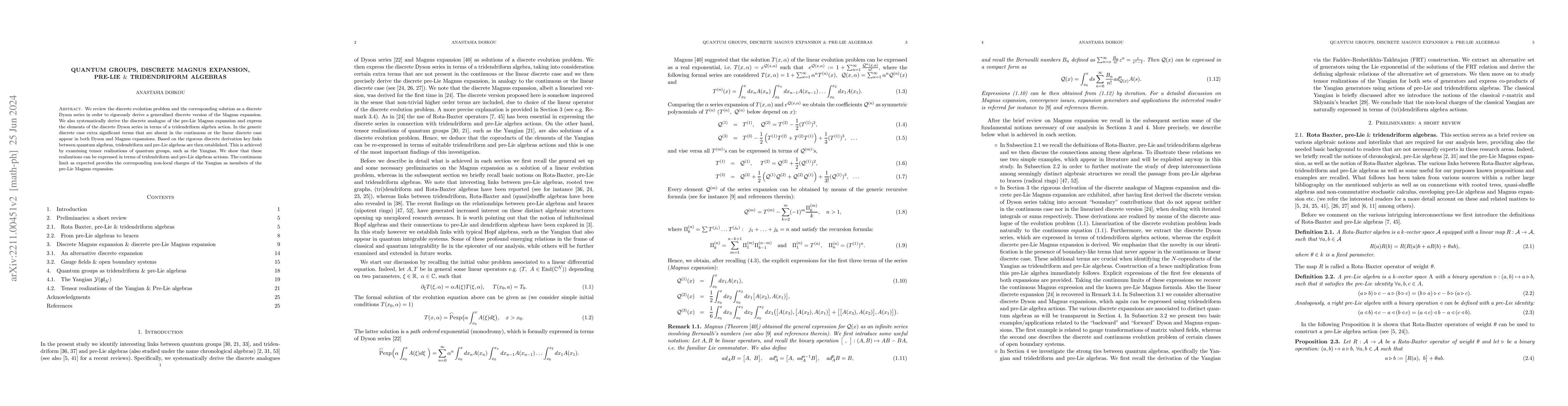Thumbnail for Quantum groups, discrete Magnus expansion, pre-Lie & tridendriform
  algebras