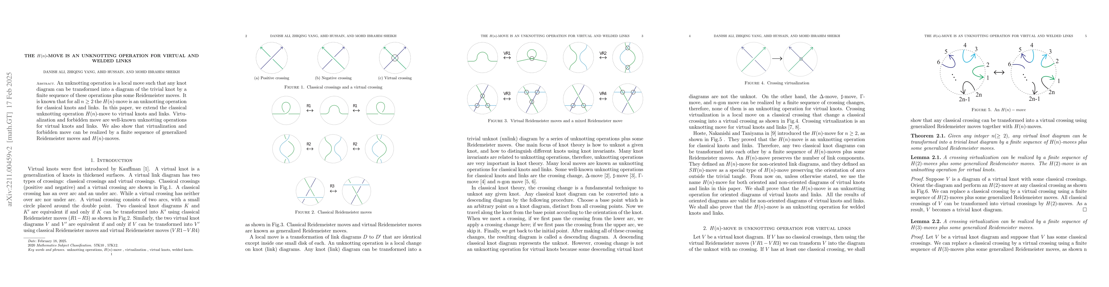 Thumbnail for The H(n)-move is an unknotting operation for virtual and welded links