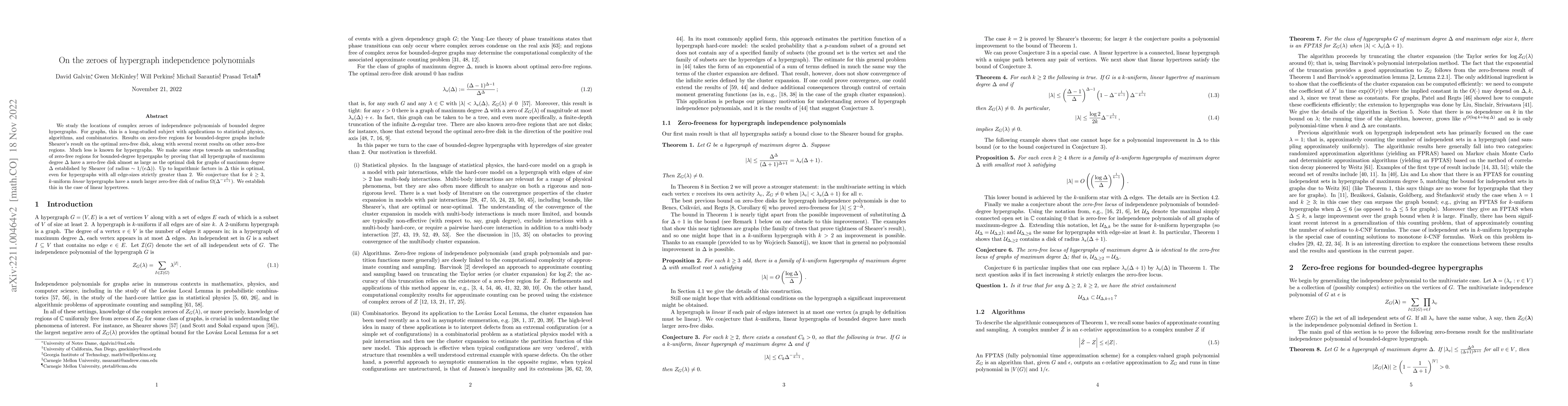 Thumbnail for On the zeroes of hypergraph independence polynomials