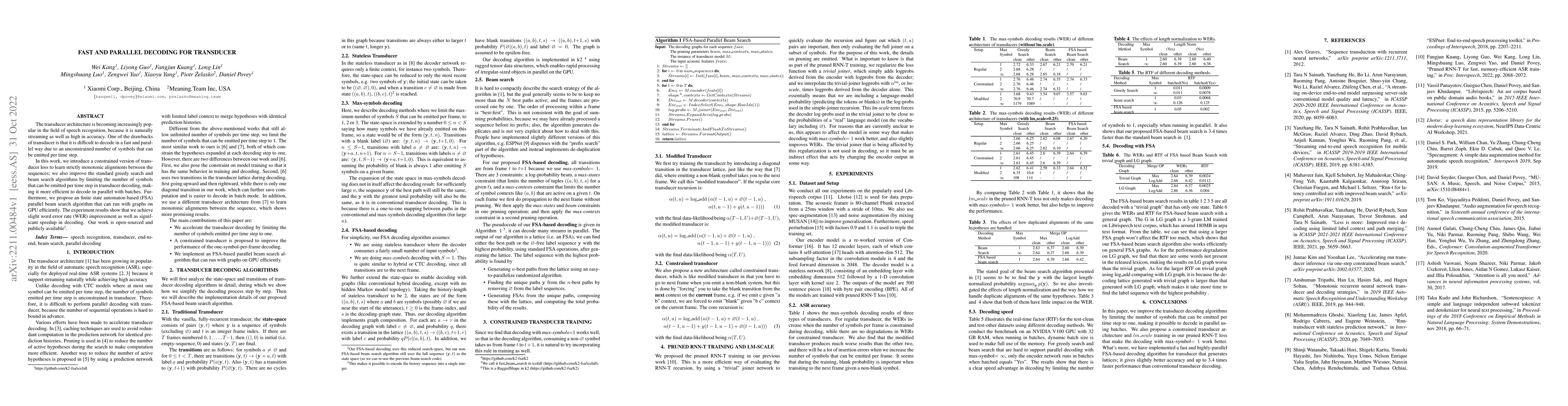 Thumbnail for Fast and parallel decoding for transducer