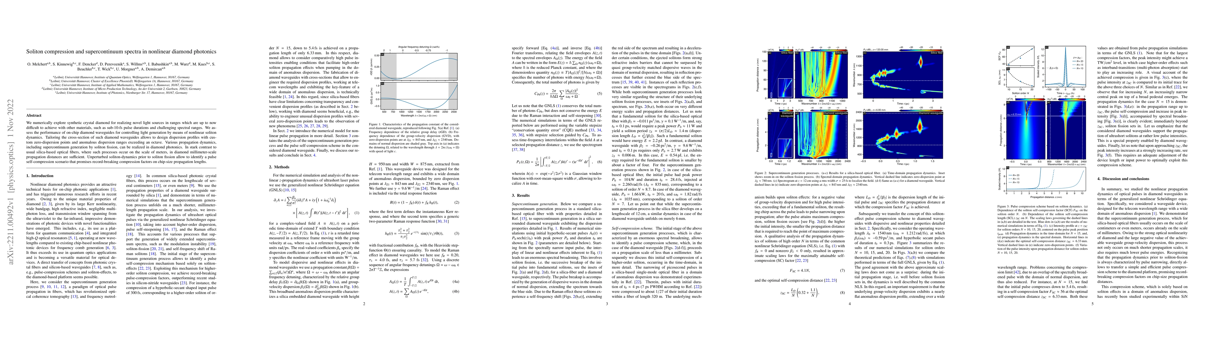 Thumbnail for Soliton compression and supercontinuum spectra in nonlinear diamond
  photonics