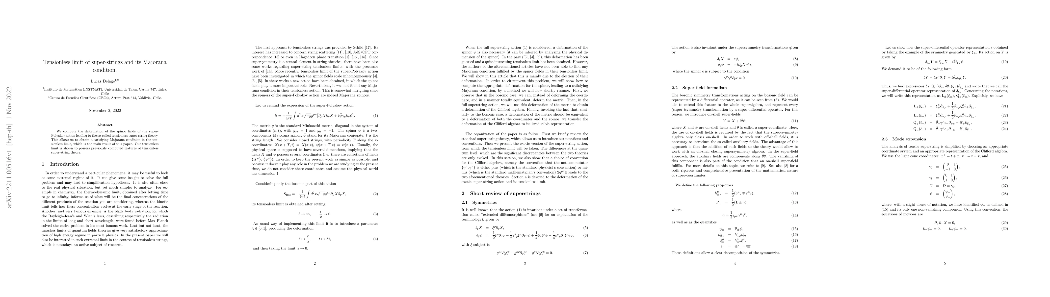 Thumbnail for Tensionless limit of super-strings and its Majorana condition