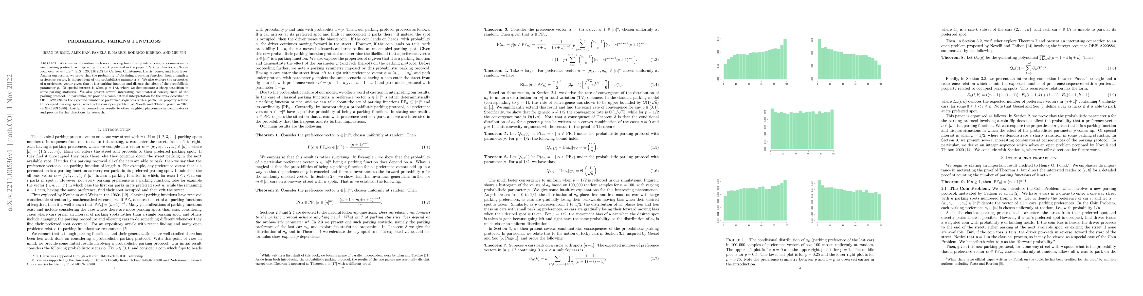 Thumbnail for Probabilistic Parking Functions