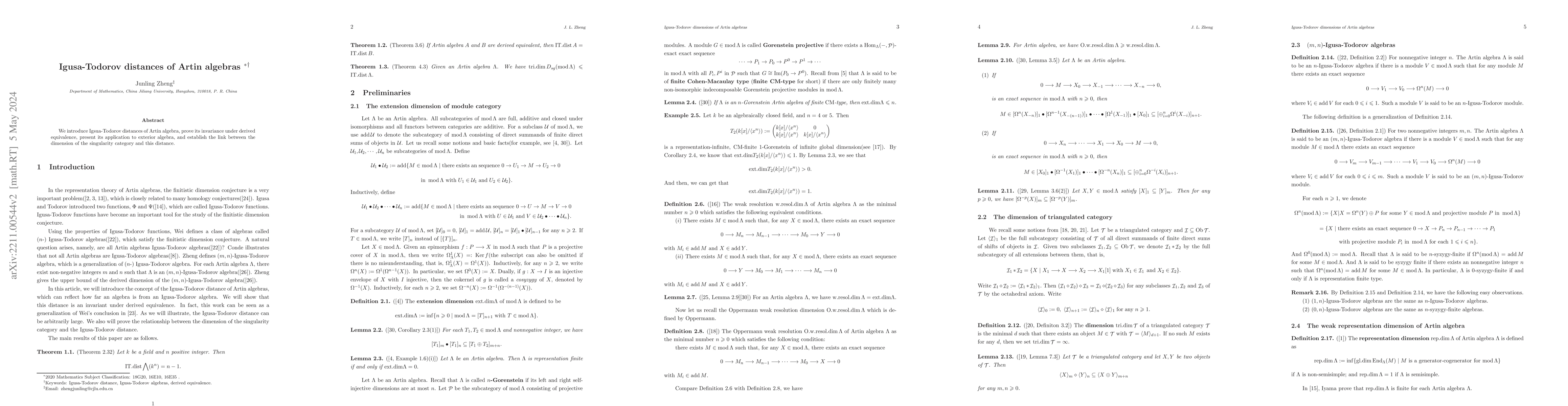 Thumbnail for Igusa-Todorov distances of Artin algebras