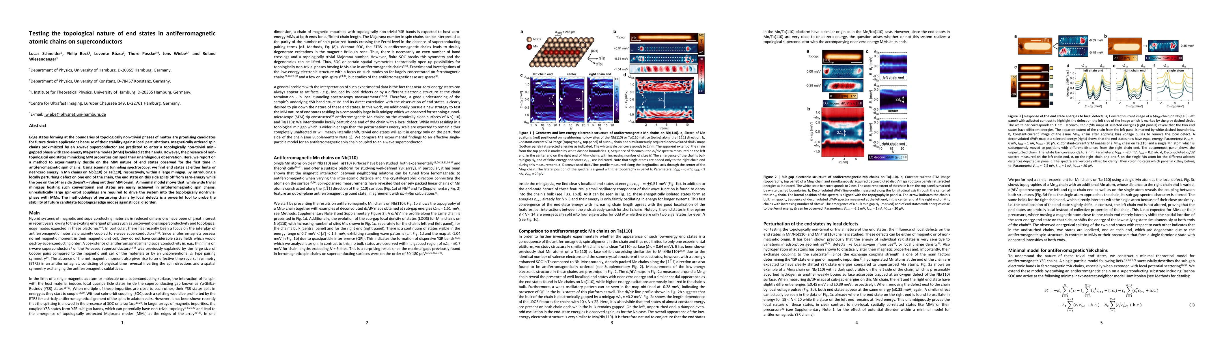 Thumbnail for Testing the topological nature of end states in antiferromagnetic atomic
  chains on superconductors