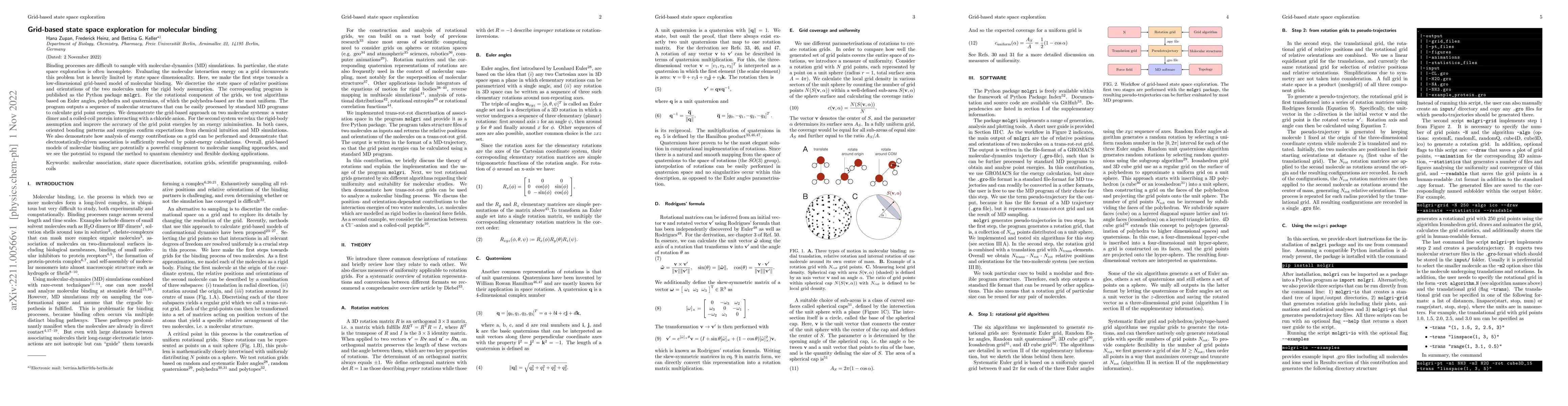 Thumbnail for Grid-based state space exploration for molecular binding