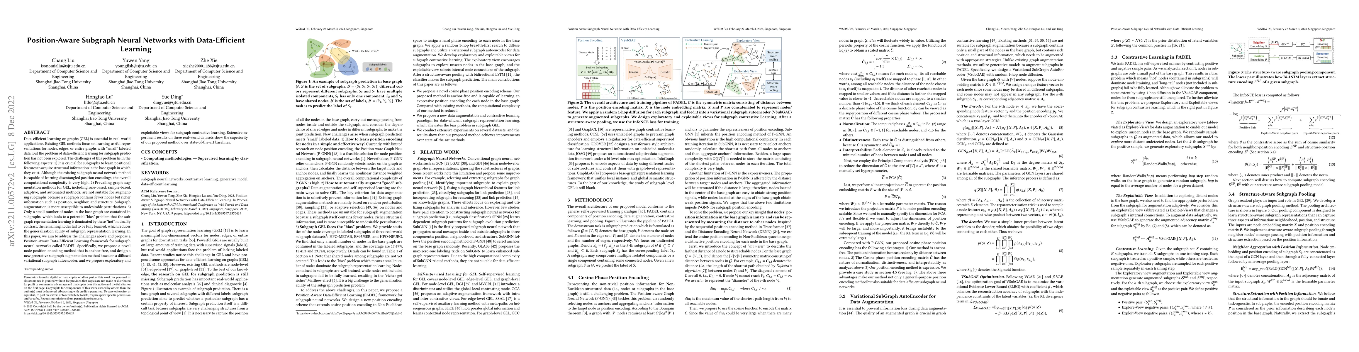 Thumbnail for Position-Aware Subgraph Neural Networks with Data-Efficient Learning