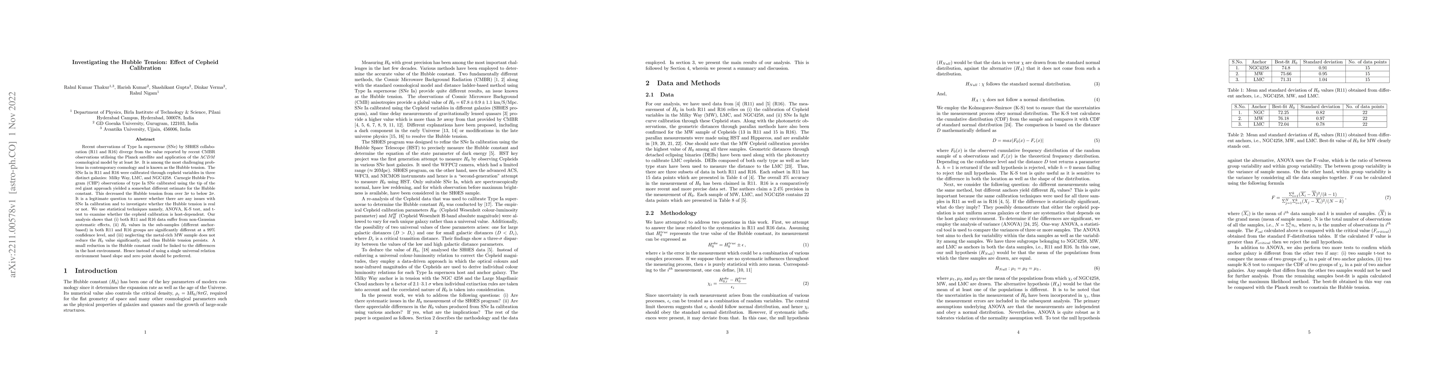 Thumbnail for Investigating the Hubble Tension: Effect of Cepheid Calibration